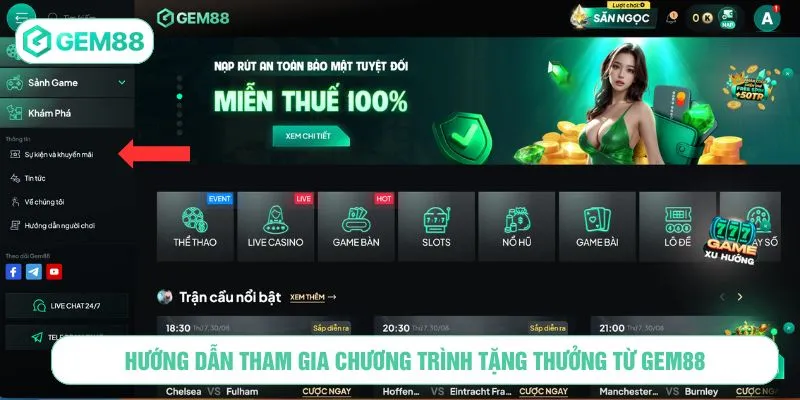 Hướng dẫn tham gia chương trình tặng thưởng từ GEM88